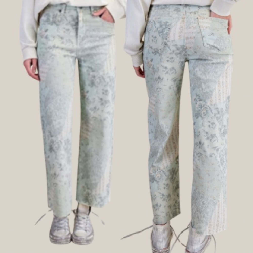 New In Patchwork Printed Stretch Twill Pants - image 3